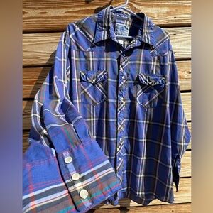 American Hero Western Pearl Snap Button Up Long Sleeve Shirt